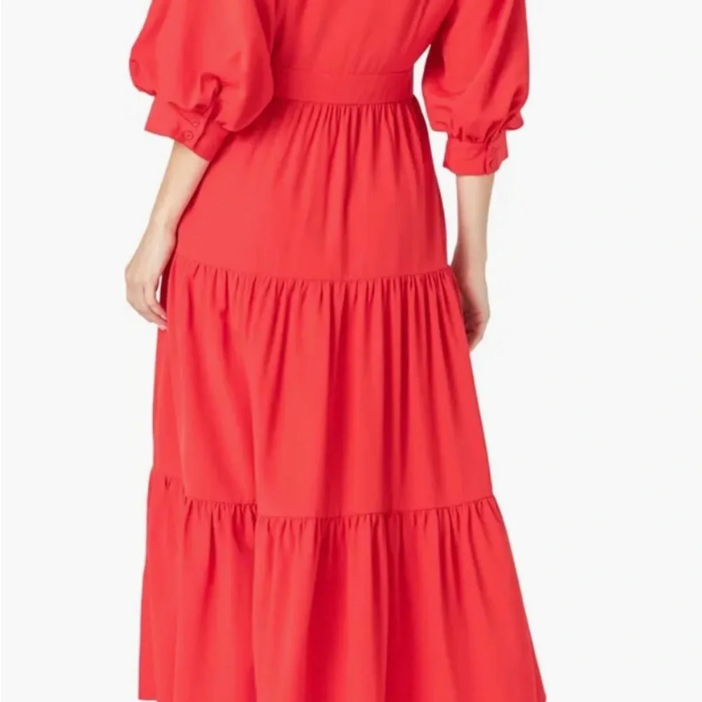 Endless Rose Vibrant  Pintuck Three-Quarter Sleeve Midi Dress  M - Picture 8 of 16
